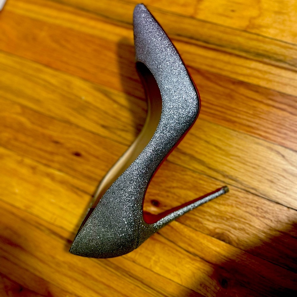 Silver Glitter Christian Louboutin Pigalle 100mm